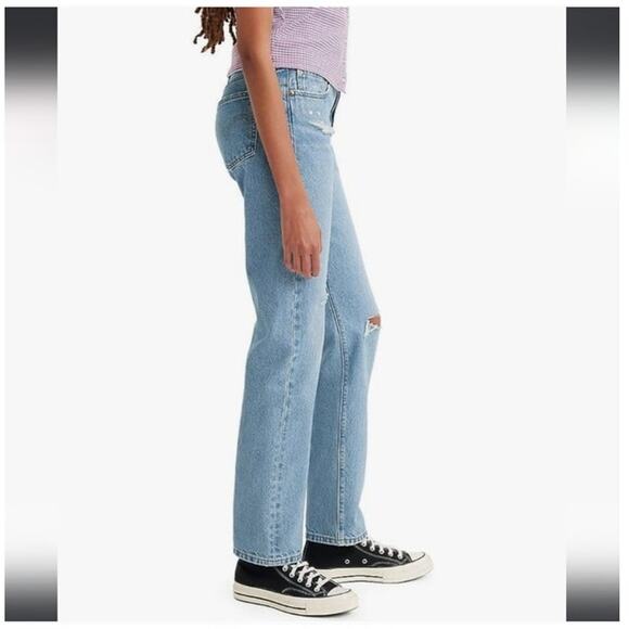 ⚡️SALE! Levi's 501 Button Fly Distressed Straight Leg Jeans - Picture 2 of 9